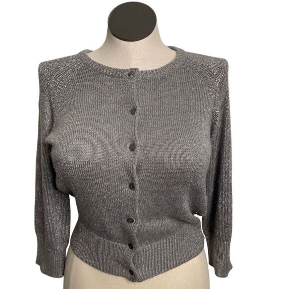 Sundance Womens Silk Angora Blend Cardigan M 3/4 Sleeve Shimmer Holiday Formal - Picture 1 of 5